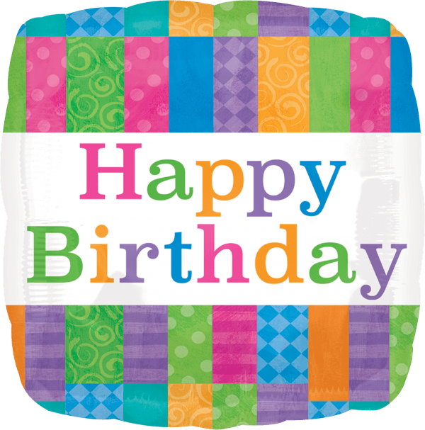 Anagram Mylar & Foil 18" Pattern Happy Birthday Foil Balloons