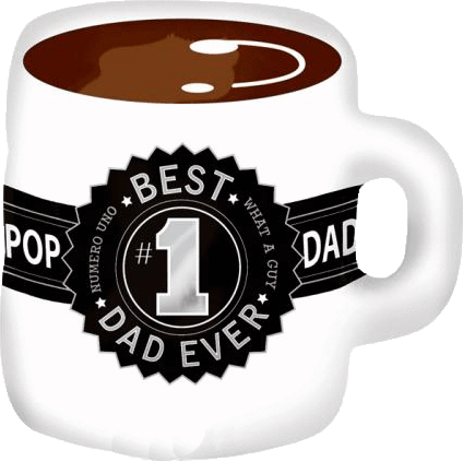Anagram Mylar & Foil 23" Best Dad Ever! Coffee Mug Balloon