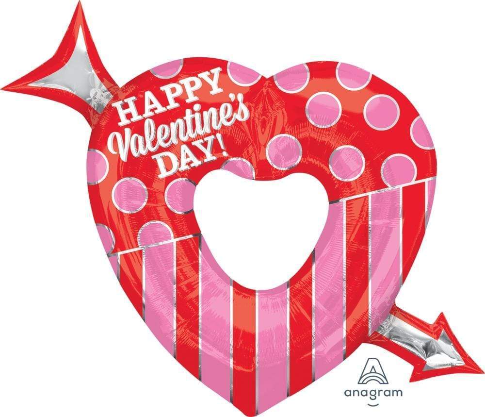 Anagram Mylar & Foil 35″ Open Heart With Arrow Foil Balloons