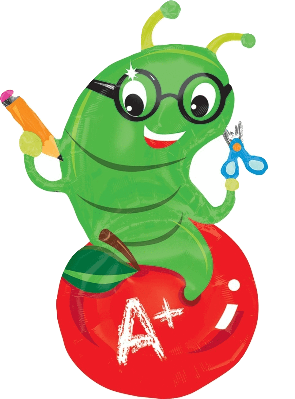 Anagram Mylar & Foil Back to School Giant 33" Worm Apple Balloon
