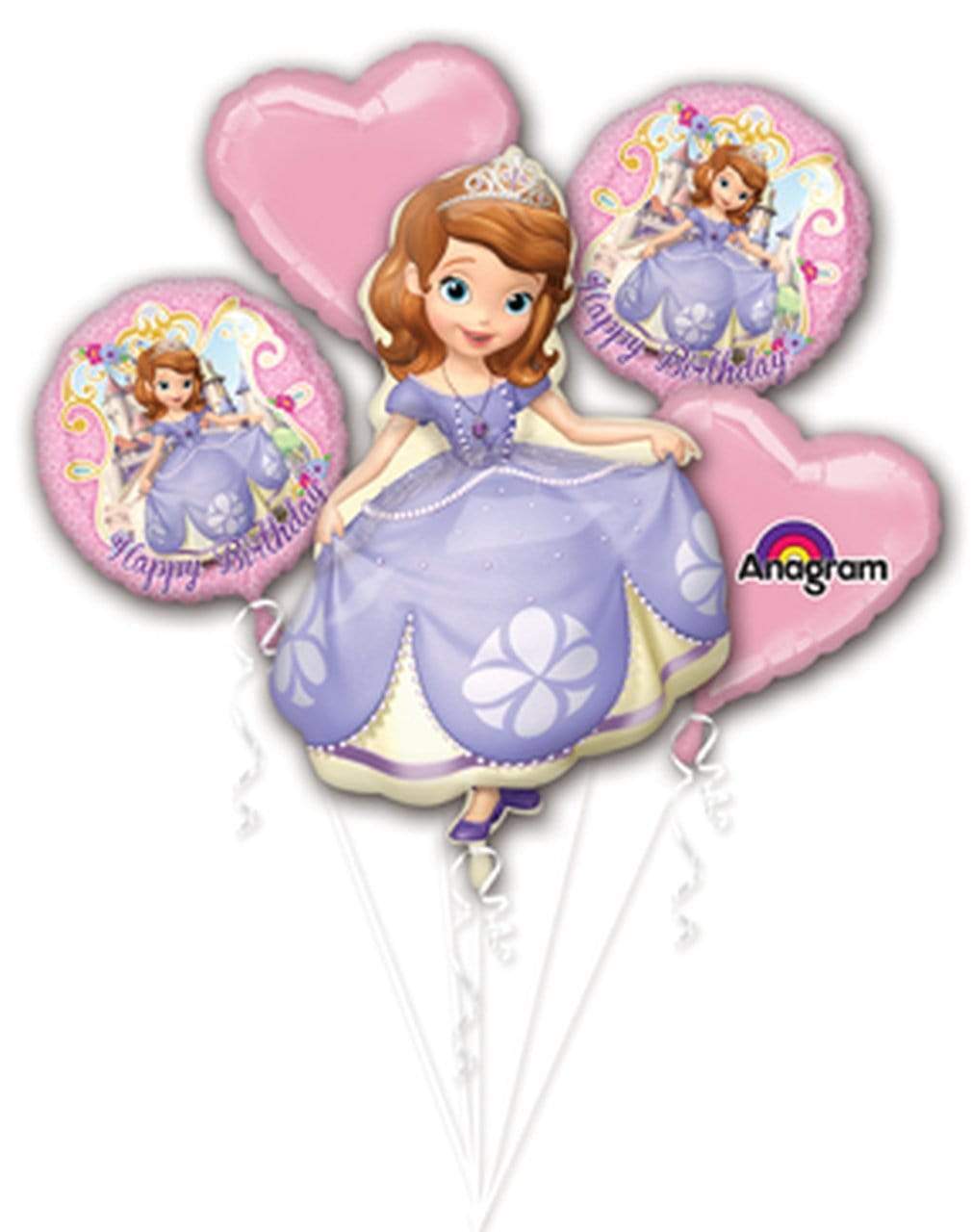Anagram Mylar & Foil Bouquet Sofia The First Birthday Foil Balloons
