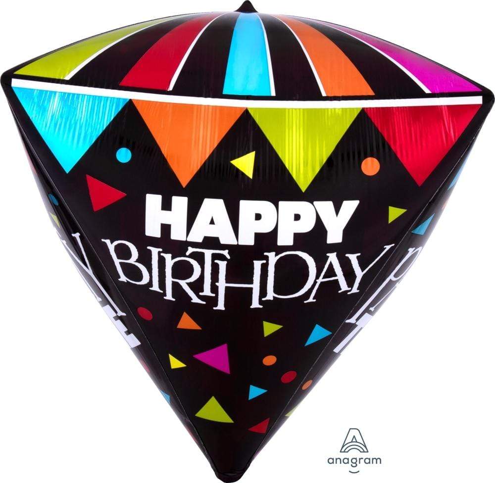 Anagram Mylar & Foil Cone HBD Party Time 17" Mylar Foil Balloon