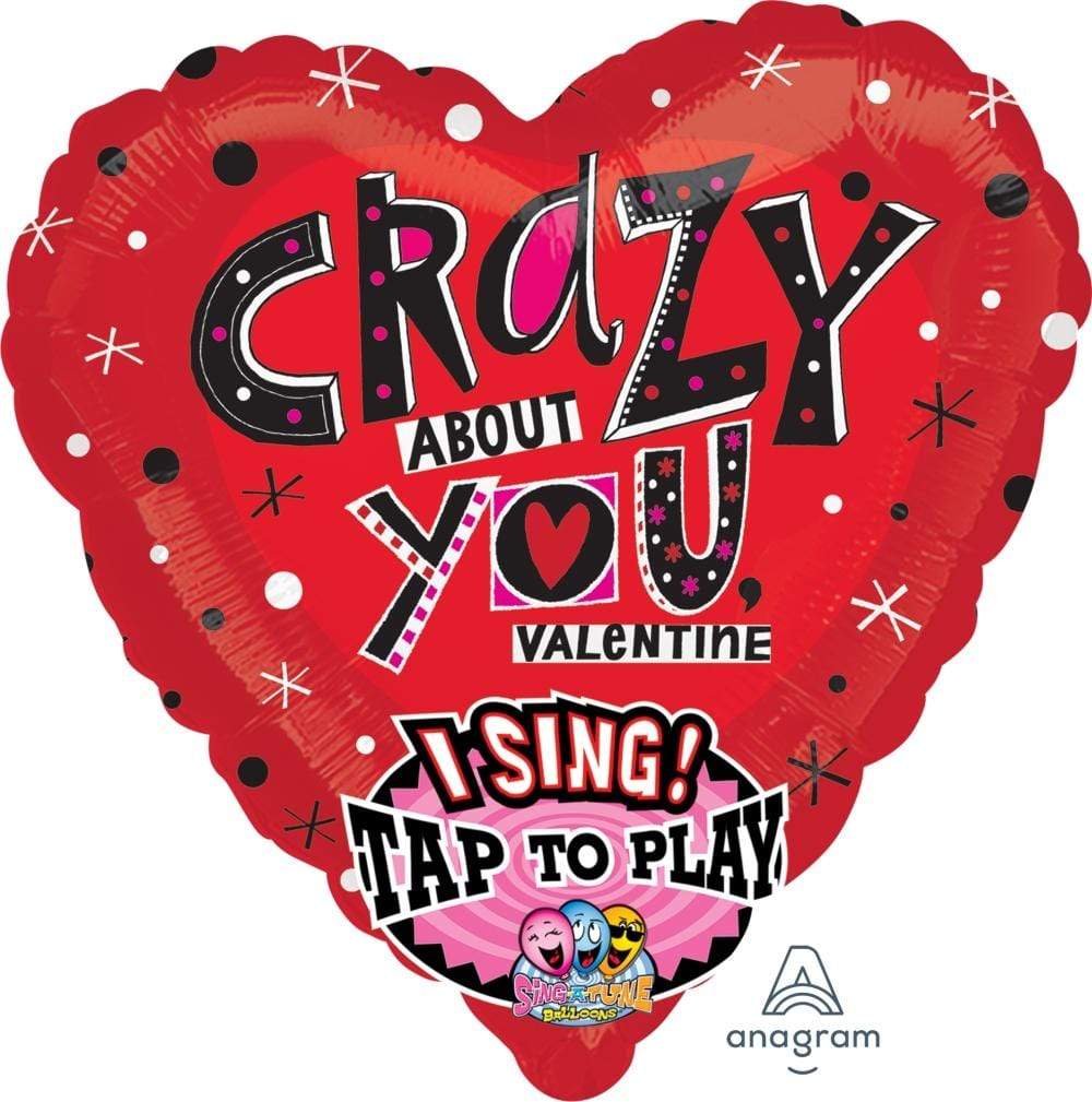 Crazy About You 29" Singing Balloon (Plays Music)