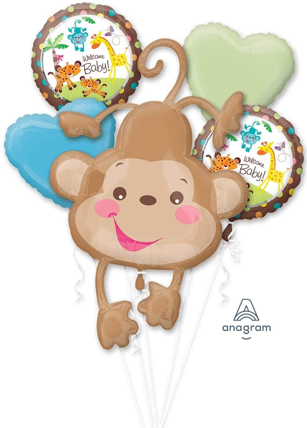 Anagram Mylar & Foil Fisher Price Baby Monkey Balloon Bouquet