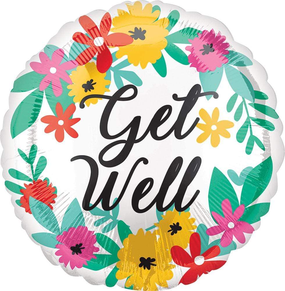 Anagram Mylar & Foil Floral Get Well 18″ Balloon