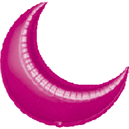 Anagram Mylar & Foil Fuschia Hot Pink Crescent Moon 35” Balloon