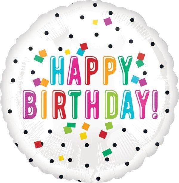 Anagram Mylar & Foil Happy Birthday Colorful Confetti 18″ Balloon