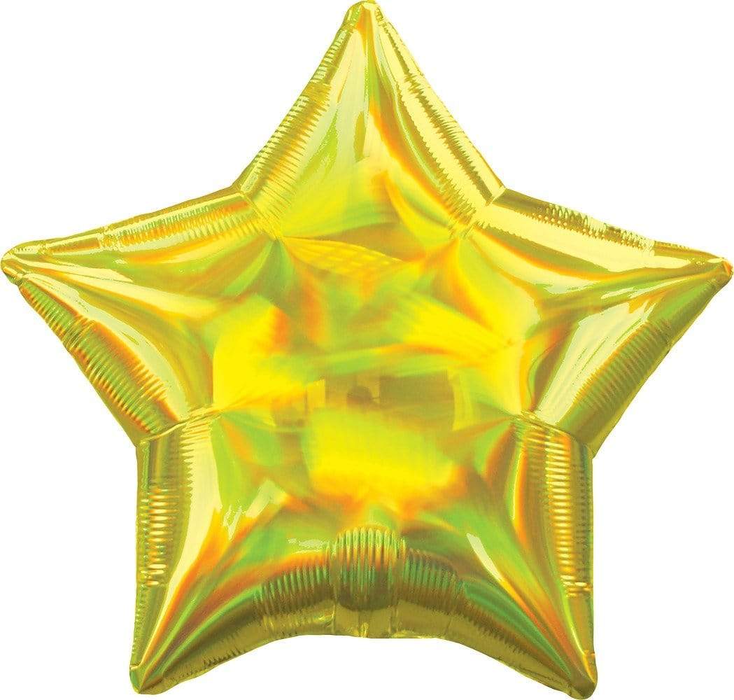 Anagram Mylar & Foil Iridescent Yellow Star 18″ Balloon