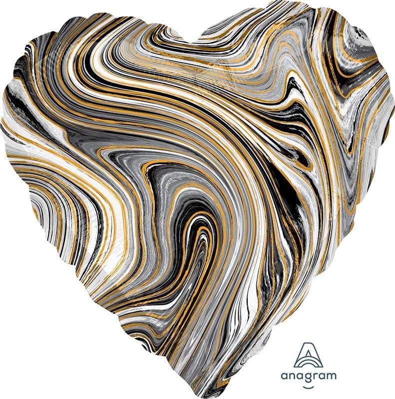 Anagram Mylar & Foil Marblez™ Black Heart 18″ Balloon