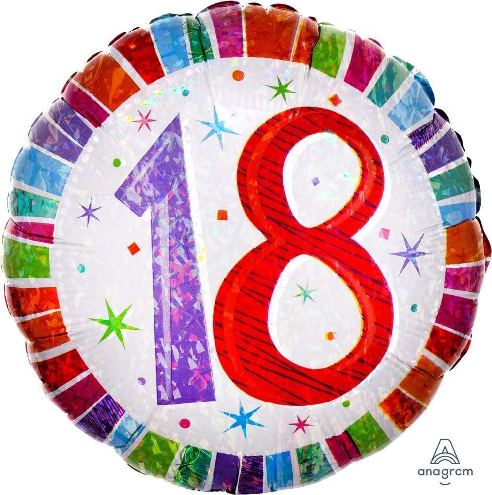 Anagram Mylar & Foil Radiant Birthday 18 18″ Balloon
