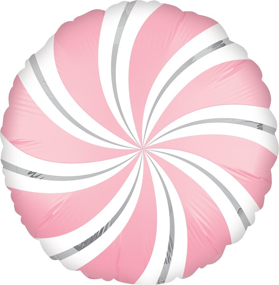 Anagram Mylar & Foil Satin Pink Candy Swirl 18″ Balloon