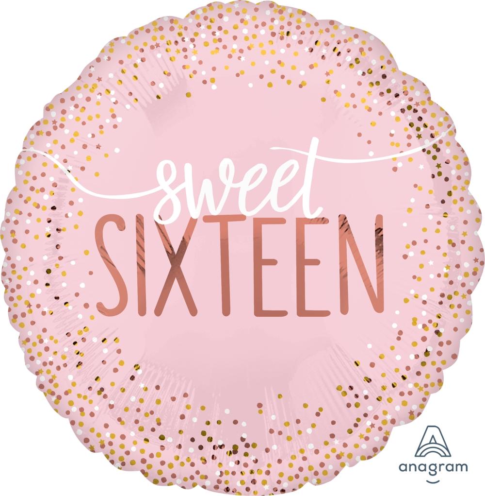 Anagram Mylar & Foil Sweet Sixteen Blush 18″ Balloon