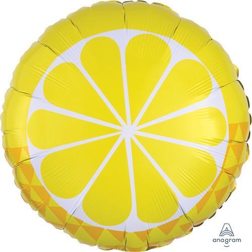 Anagram Mylar & Foil Tropical Lemon Fruit Slice Cross Section 18″ Balloon