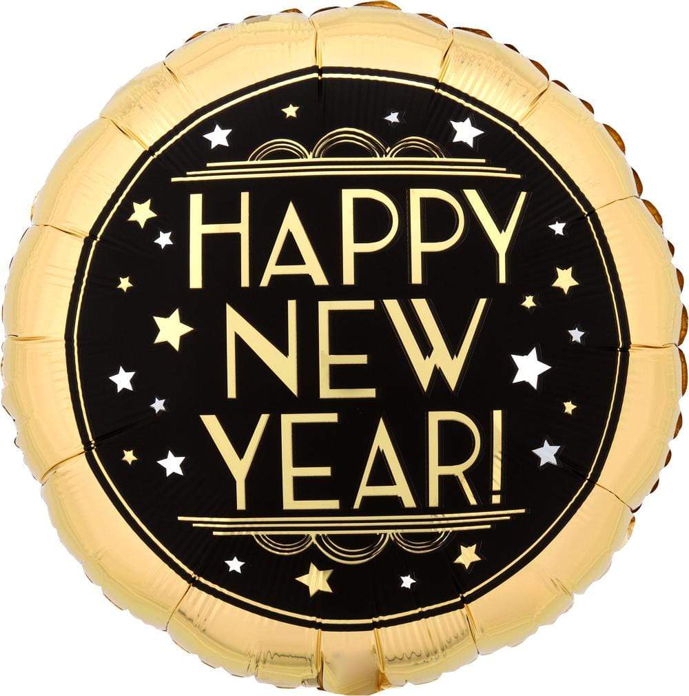 Anagram Mylar & Foil Vintage Gold Satin Happy New Year 18″ Balloon