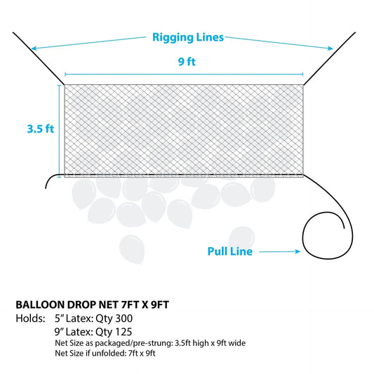 Balloon Net Pre-Strung™ (9ft x 7ft) - Silver Rainbow