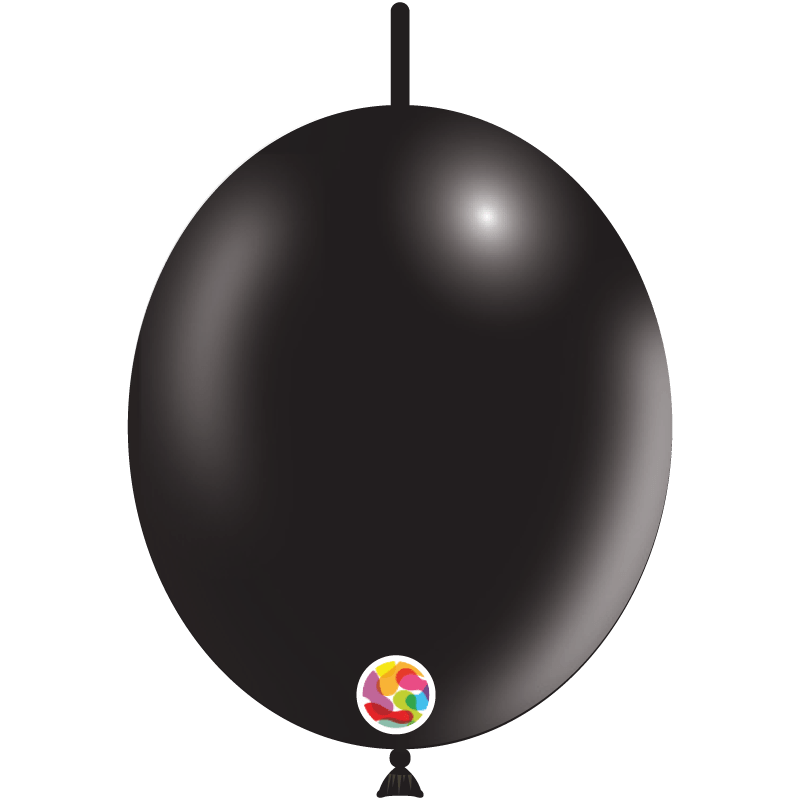 Balloonia Latex Metallic Black Deco-Link 12″ Latex Balloons (100 count)