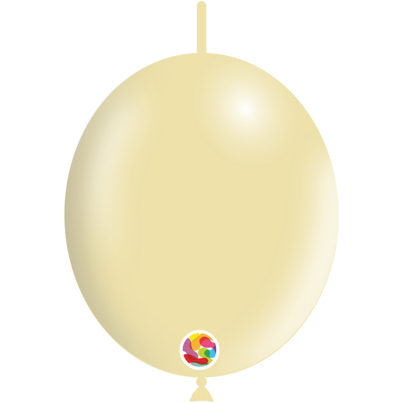 Balloonia Latex Metallic Ivory Deco-Link 12″ Latex Balloon