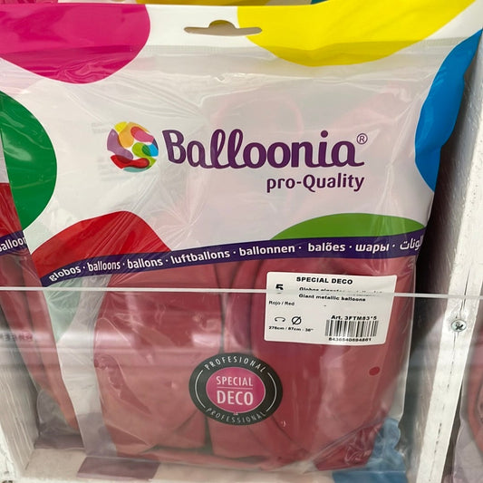 Balloonia Latex Metallic Red 36″ Latex Balloons (5 count)