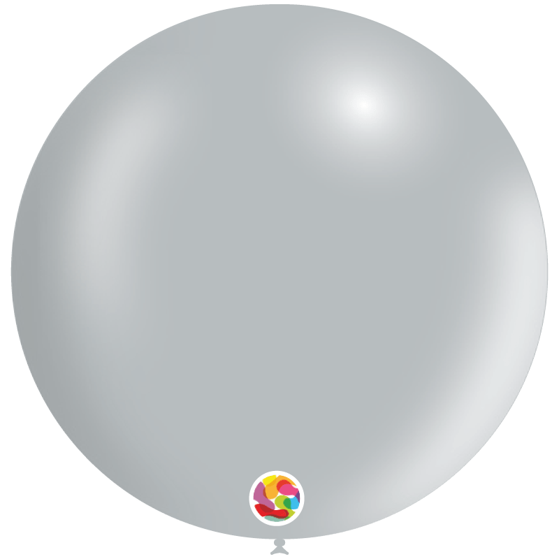 Balloonia Latex Metallic Silver 36″ Latex Balloons (5 count)