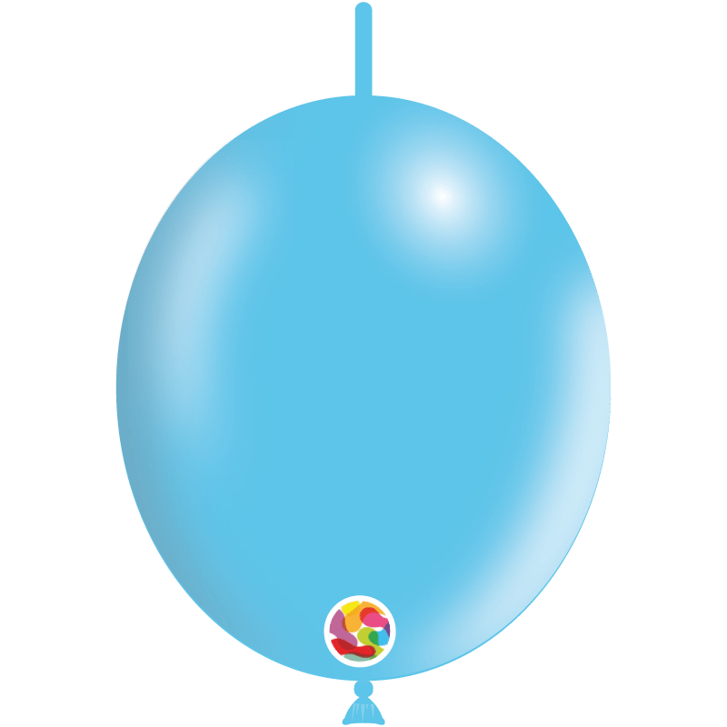 Balloonia Latex Metallic Sky Blue Deco-Link 12″ Latex Balloons (100 count)