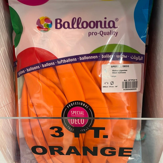 Balloonia Latex Orange 36″ Latex Balloons (5 count)