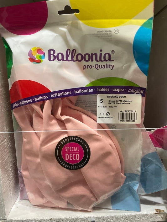 Balloonia Latex Pastel Matte Baby Pink 23″ Latex Balloons (5 count)