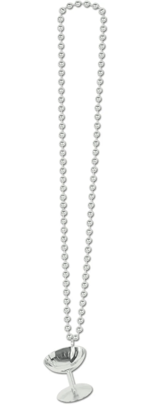 Bead Necklace with Champagne Glass - The Beistle Company