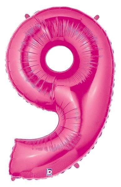 Betallic Mylar & Foil 9 Giant Pink Numbers 40" Foil Balloons