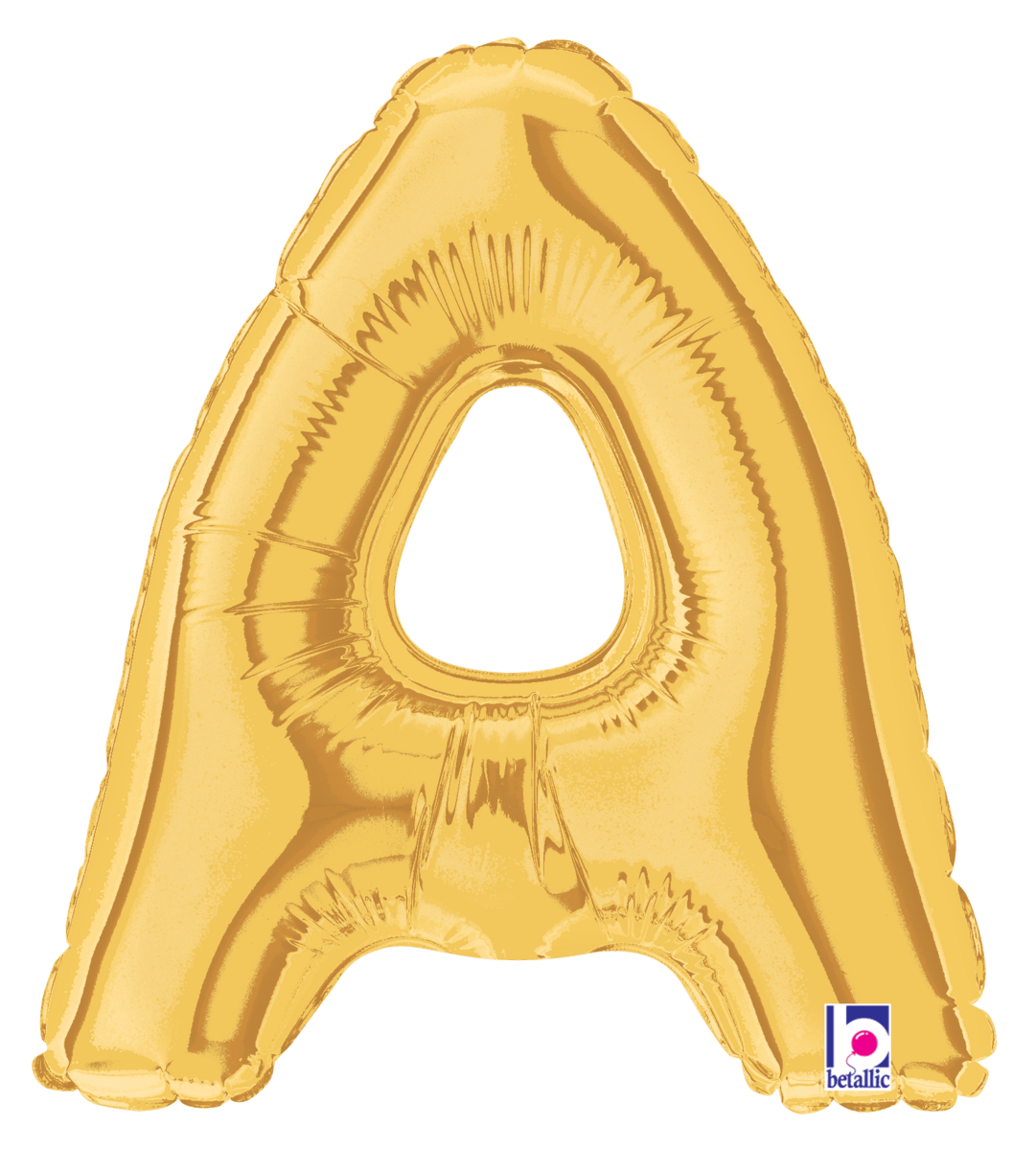 Betallic Mylar & Foil Gold Letter A (requires heat-sealing) 7″ Balloon