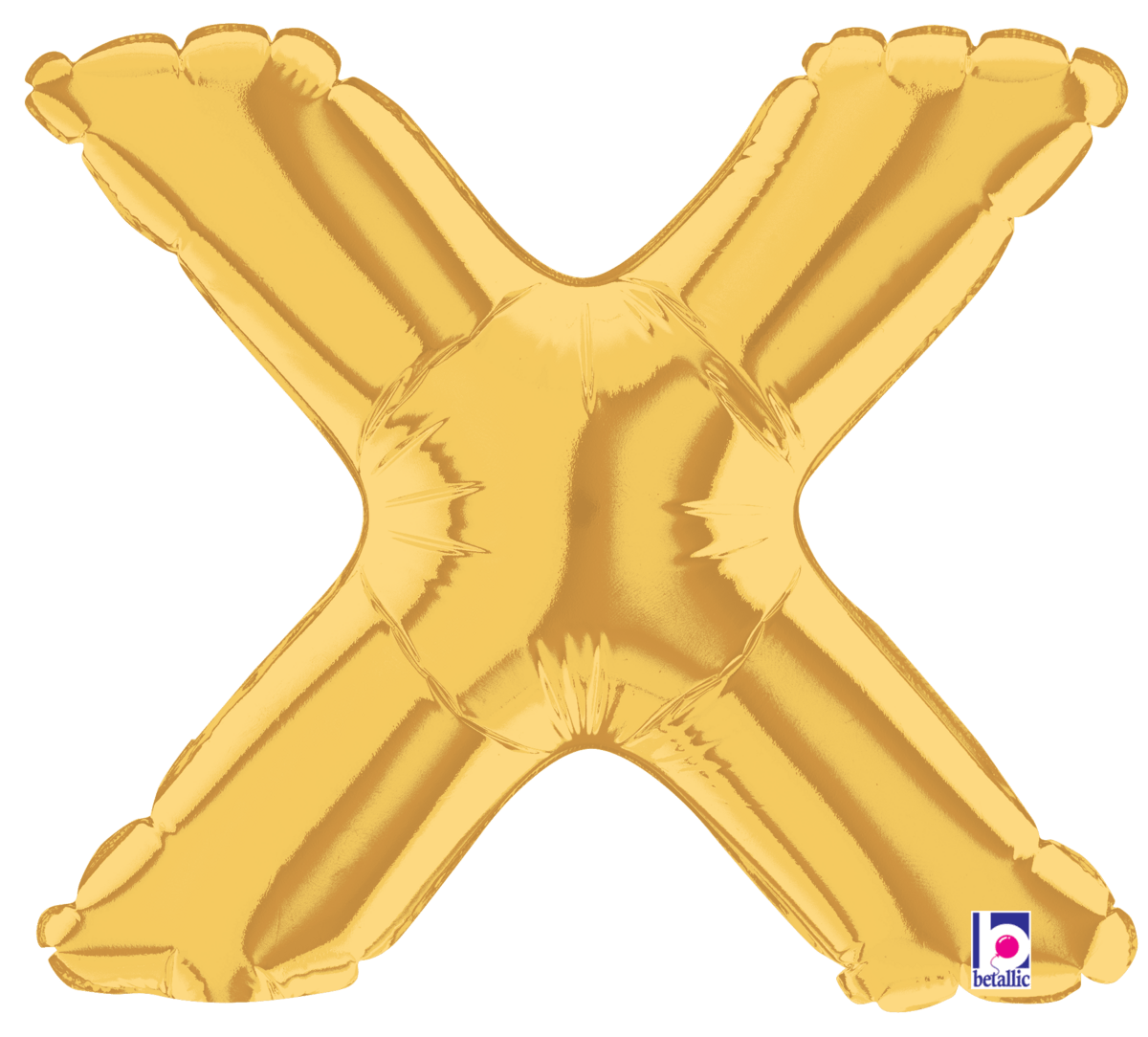 Betallic Mylar & Foil Gold Letter X (requires heat-sealing) 7″ Balloon