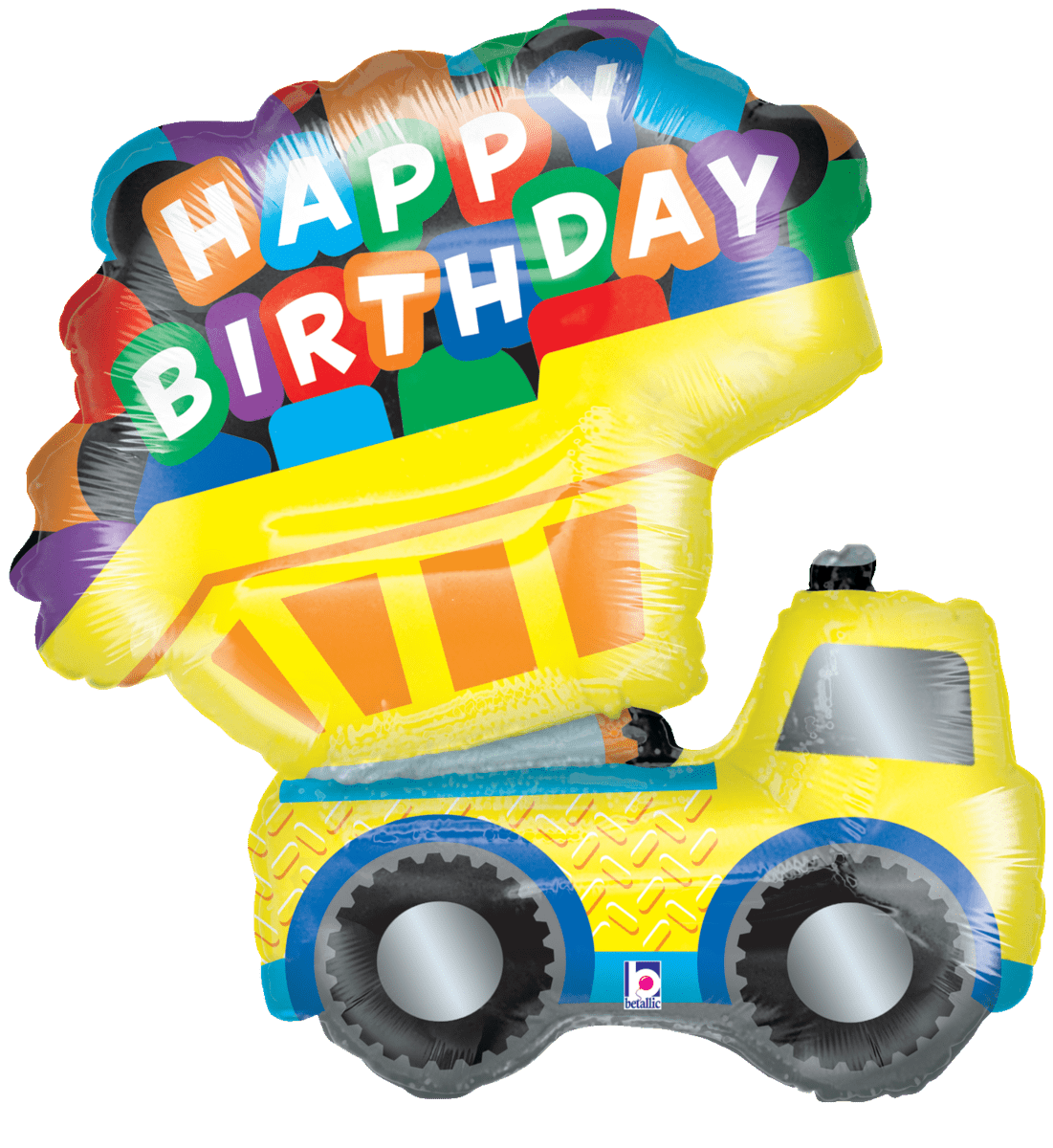 Betallic Mylar & Foil Happy Birthday Dump Truck 33″ Balloon