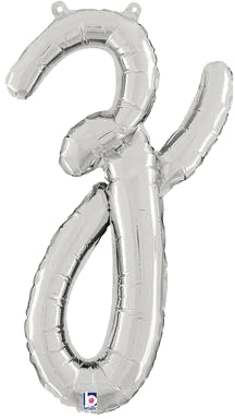 Betallic Mylar & Foil Script Cursive Balloon Letter Z Silver