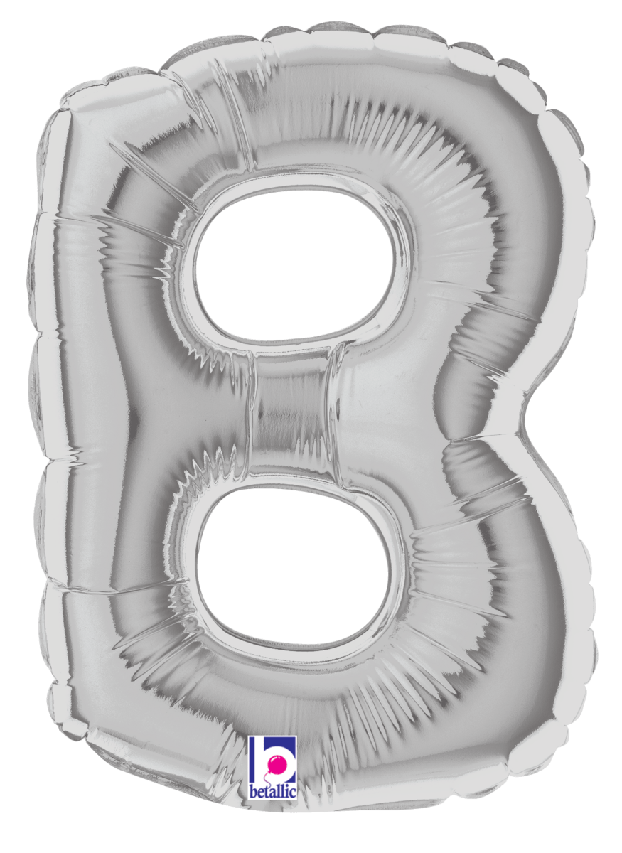 Betallic Mylar & Foil Silver Letter B (requires heat-sealing) 7″ Balloon