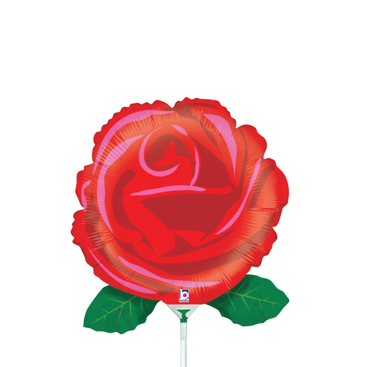 Betallic Mylar & Foil Single Red Rose (requires heat-sealing) 14″ Balloon