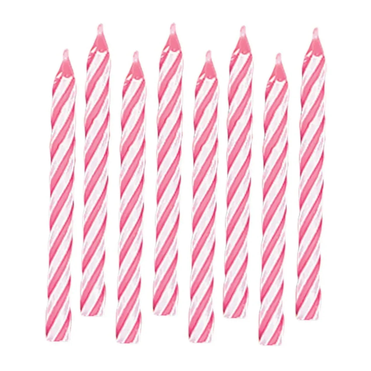 Birthday Candles - Pink/White Spiral (24ct) - Winner Party