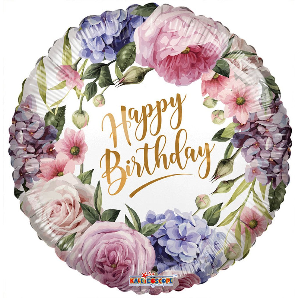 Birthday Floral 18″ Foil Balloon by Convergram from Instaballoons