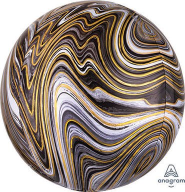 BLACK MARBLEZ ORBZ Foil Balloon (PKG) - Anagram