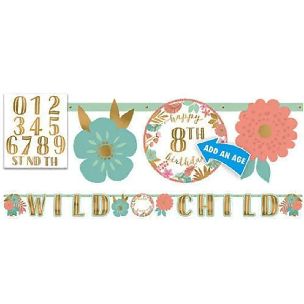 10' Add-an-Age Banner - Boho One Wild Child - Amscan