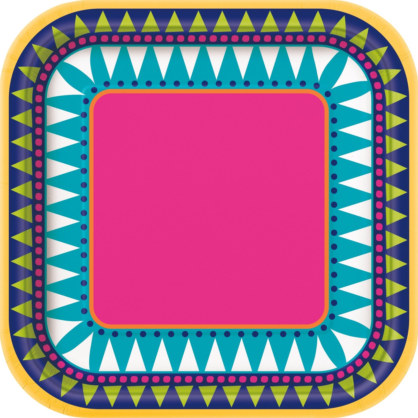 Boho Fiesta Square Dessert Plates 7″ by Unique from Instaballoons