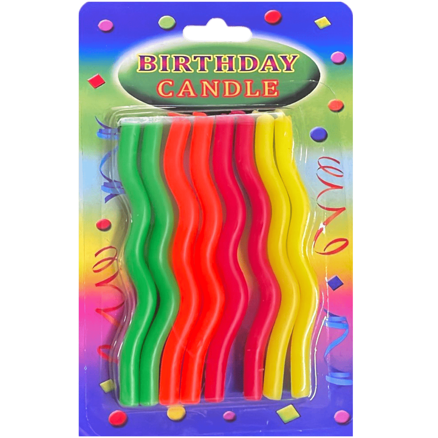 Candles - Birthday Squiggle - Assorted (8ct) - Winner Party