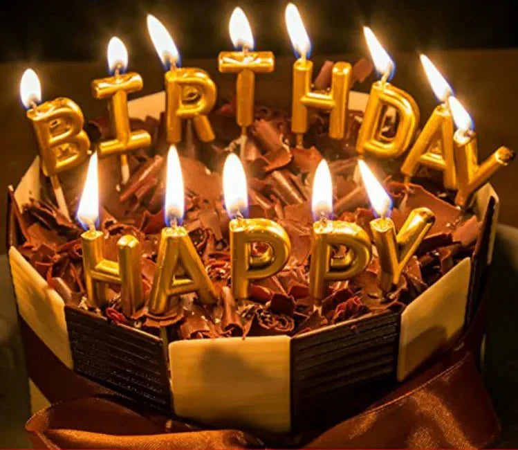 Candles Set - Happy Birthday Gold - Winner Party