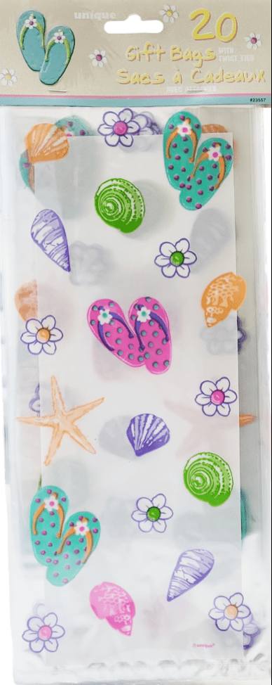 Cello Bags with Twist Ties - Beach (20ct) - Unique