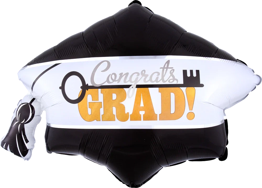 Congrats Grad Key to Succes Cap 31″ Foil Balloon by Anagram from Instaballoons