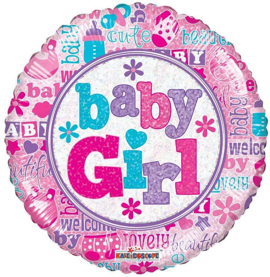 Convergram Baby Girl 18″ Holographic Balloon