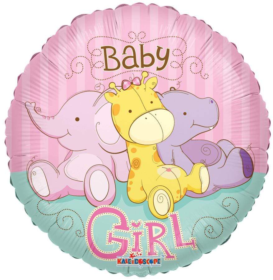 Convergram Baby Girl Jungle Animals 18″ Balloon