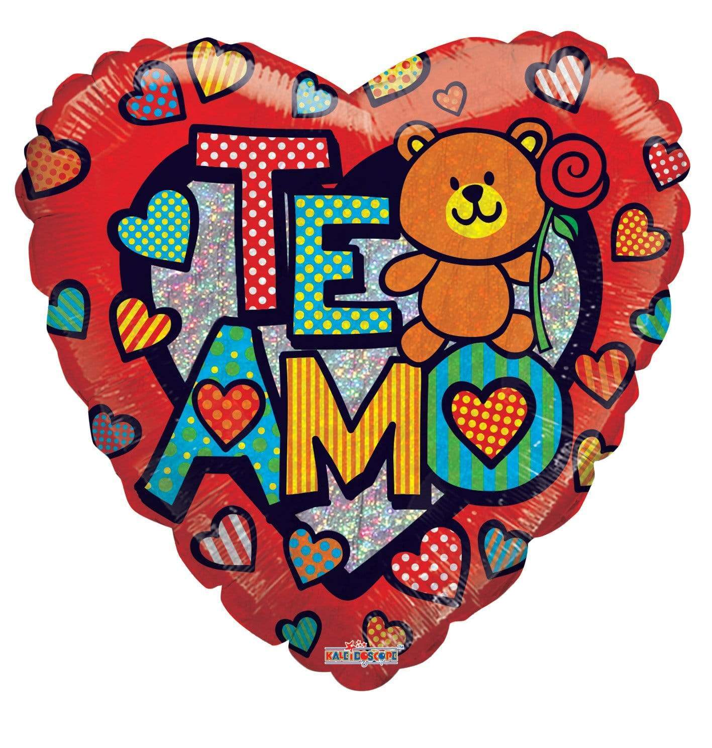 Convergram Cute Bear Te Amo 18″ Holographic Balloon