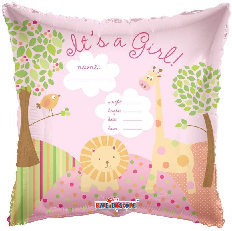 It's A Girl Jungle Personalized 18″ Write-On Balloon