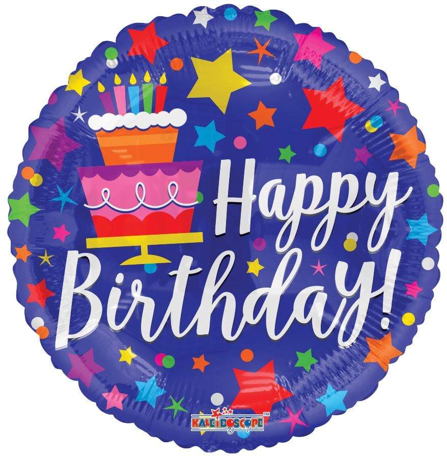 Convergram Mylar & Foil 18″ Birthday Cake & Stars