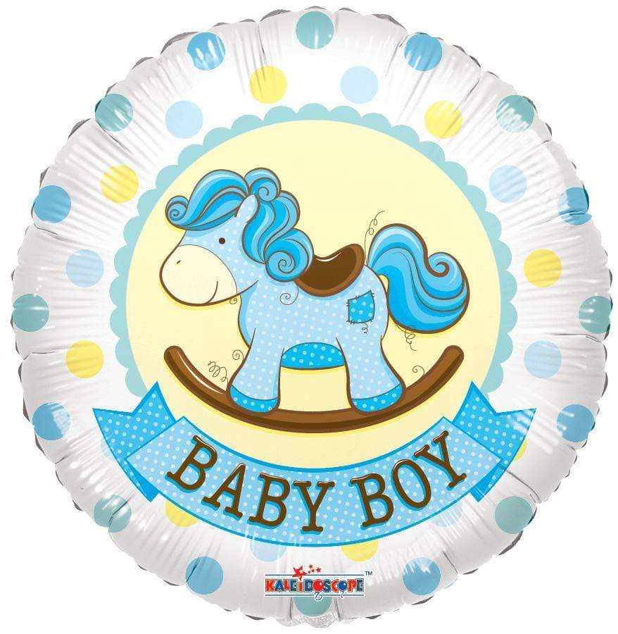 Convergram Mylar & Foil Baby Boy Rocking Horse 18″ Gellibean Balloon