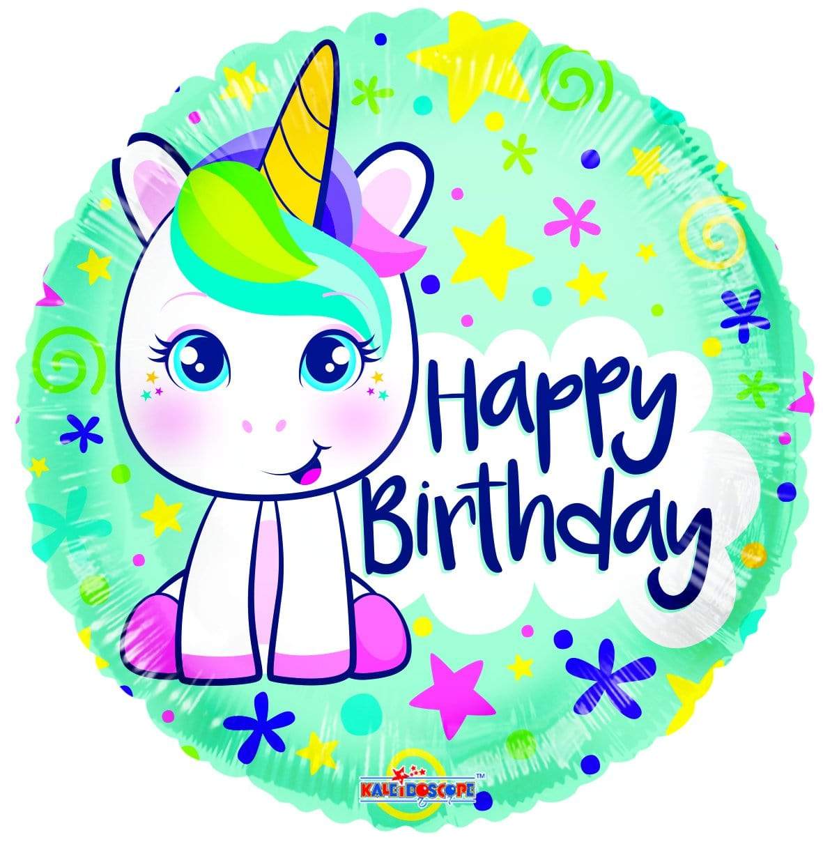 Convergram Mylar & Foil Birthday Cute Unicorn 18″ Balloon
